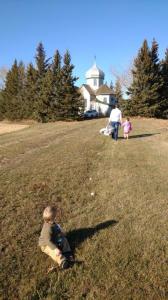 The road to the temple of the Holy Trinity. October 25, 2015. Wostok. Alberta.